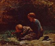 Madchen und Kind Honore Daumier